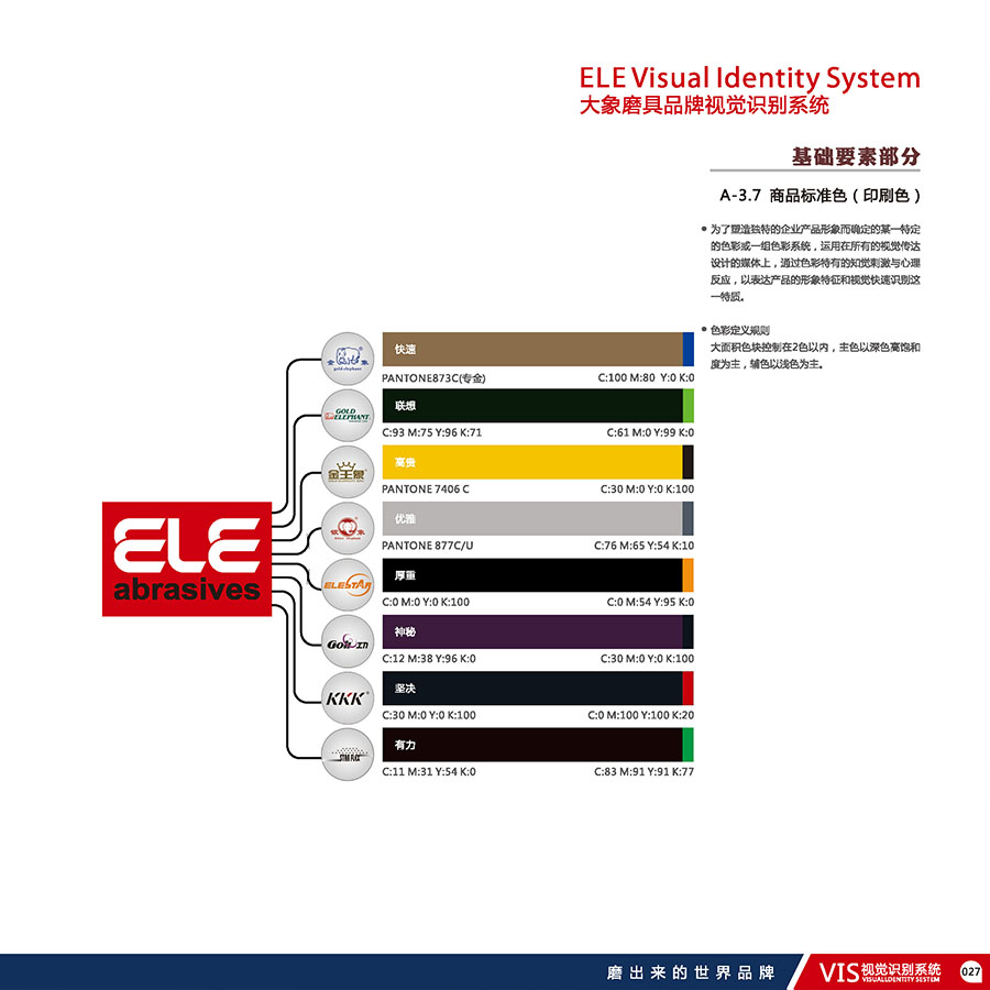 黑眼睛廣告為珠海大象磨料磨具有限公司設(shè)計(jì)的VIS-商品標(biāo)準(zhǔn)色